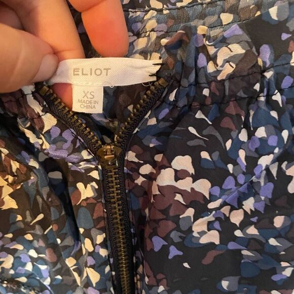 MADEWELL ELIOT | blue purple silk zipper front romper XS - Picture 4 of 8